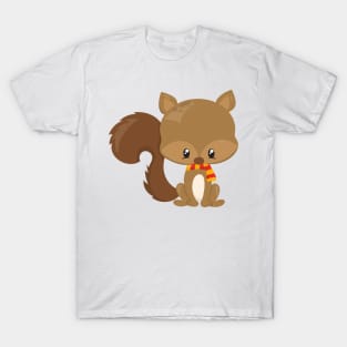 Cute Squirrel, Baby Squirrel, Squirrel With Scarf T-Shirt